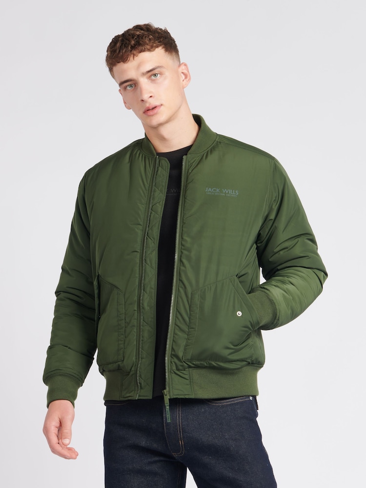 Jack Wills Green Mens Bomber Jacket - Image 1 of 1