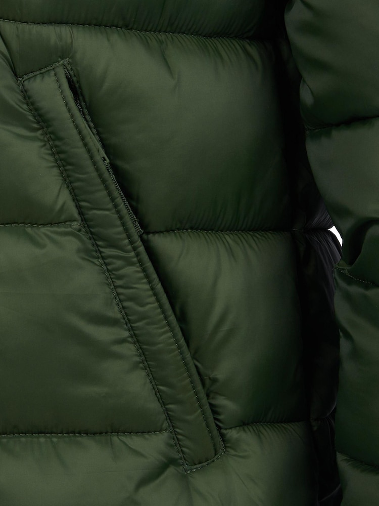 Jack Wills Mens Green Kershaw Hooded Puffer Jacket - Image 11 of 11