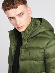 Jack Wills Mens Green Kershaw Hooded Puffer Jacket - Image 4 of 11
