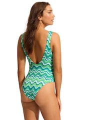 Seafolly Neue Wave V-Neck Swimsuit - Image 2 of 3