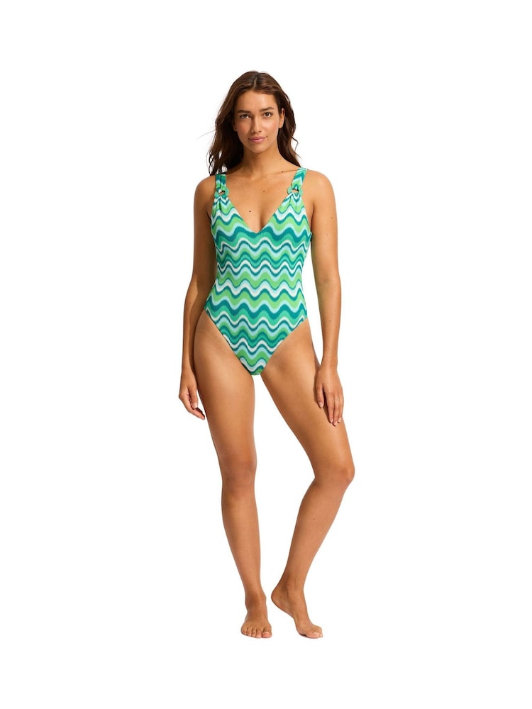 Seafolly Neue Wave V-Neck Swimsuit - Image 3 of 3