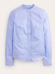 Boden Sky Blue Ruffled 100% Cotton Poplin Shirt - Image 5 of 5