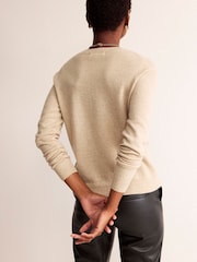 Boden Natural Eva Cashmere Crew Cardigan - Image 2 of 6