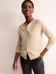 Boden Natural Eva Cashmere Crew Cardigan - Image 3 of 6
