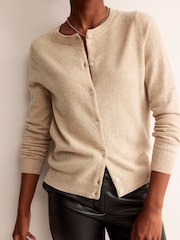 Boden Natural Eva Cashmere Crew Cardigan - Image 4 of 6