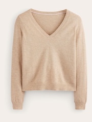 Boden Natural Eva Cashmere V-Neck Jumper - Image 5 of 6