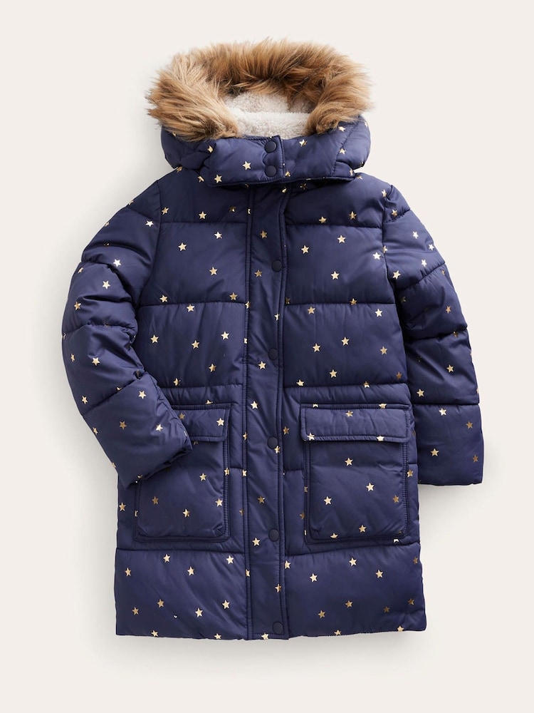 Boden Blue Longline Padded Coat - Image 1 of 4
