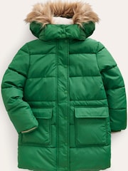 Boden Green Longline Padded Coat - Image 2 of 5