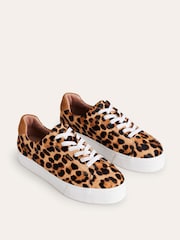 Boden Brown Leather Flatform Trainers - Image 2 of 3