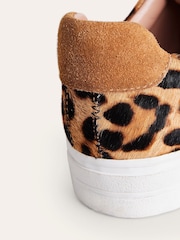Boden Brown Leather Flatform Trainers - Image 3 of 3
