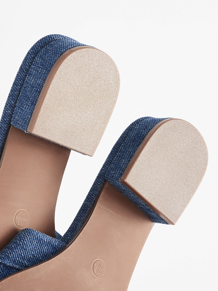 Denim Dark Blue Forever Comfort ® Corsage Flower Mules - Image 10 of 10
