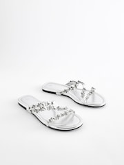 Silver Butterfly Strappy Mules - Image 3 of 7
