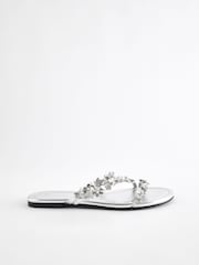 Silver Butterfly Strappy Mules - Image 4 of 7