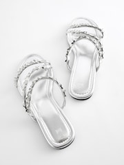 Silver Butterfly Strappy Mules - Image 7 of 7