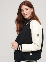 Schwarz - Superdry Varsity Bomberjacke im College-Stil - Bild 2 von 5
