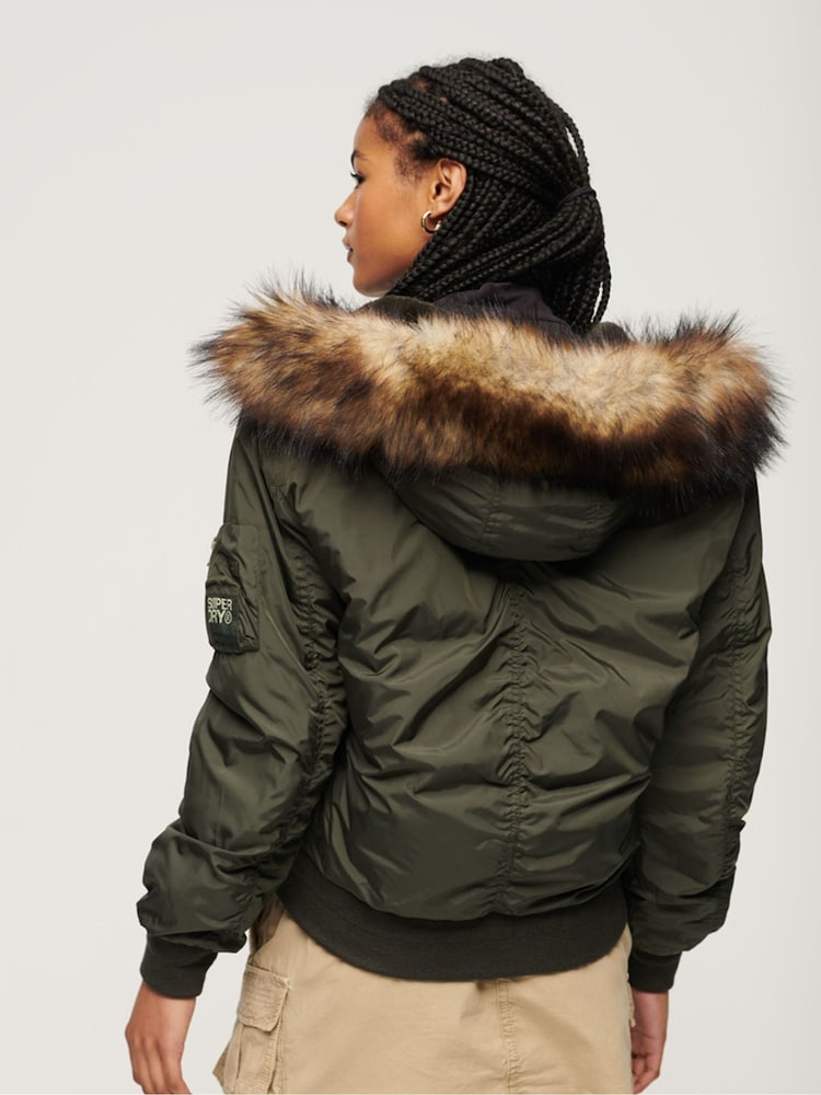 Superdry Green Hooded Military MA1 Bomber Jacket - Image 2 of 6