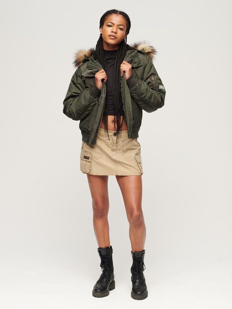 Superdry Green Hooded Military MA1 Bomber Jacket - Image 4 of 6