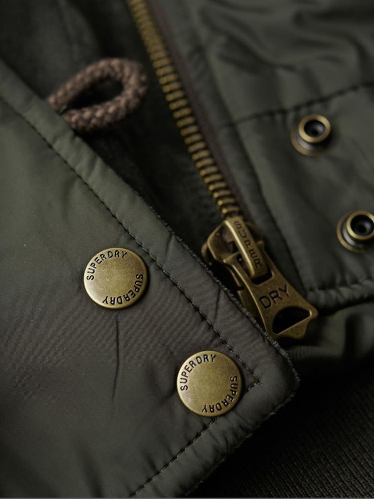 Superdry Green Hooded Military MA1 Bomber Jacket - Image 6 of 6