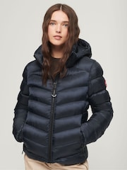 Superdry Blue Hooded Fuji Padded Jacket - Image 1 of 5
