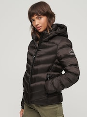 Superdry Brown Hooded Fuji Padded Jacket - Image 1 of 5