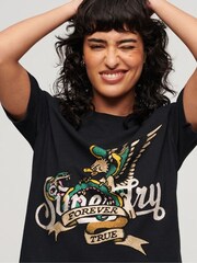 Superdry Black Tattoo Script Graphic T-Shirt - Image 3 of 6