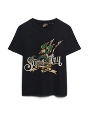 Superdry Black Tattoo Script Graphic T-Shirt - Image 4 of 6
