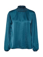 Cream Blue Anamona High Neck Blouse - Image 5 of 6