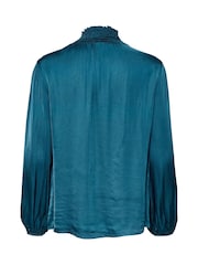 Cream Blue Anamona High Neck Blouse - Image 6 of 6