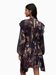AllSaints Brown Fleur Long Sleeve Tippi Dress - Image 2 of 8