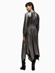 Obleka kovinske barve Allsaints Estelle - Slika 2 iz 7