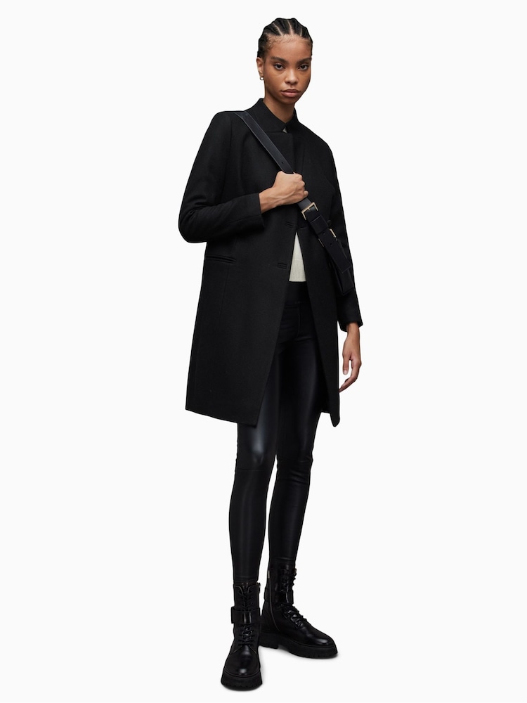 AllSaints Black Sidney Coat - Image 2 of 9