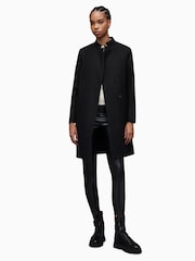 AllSaints Black Sidney Coat - Image 5 of 9