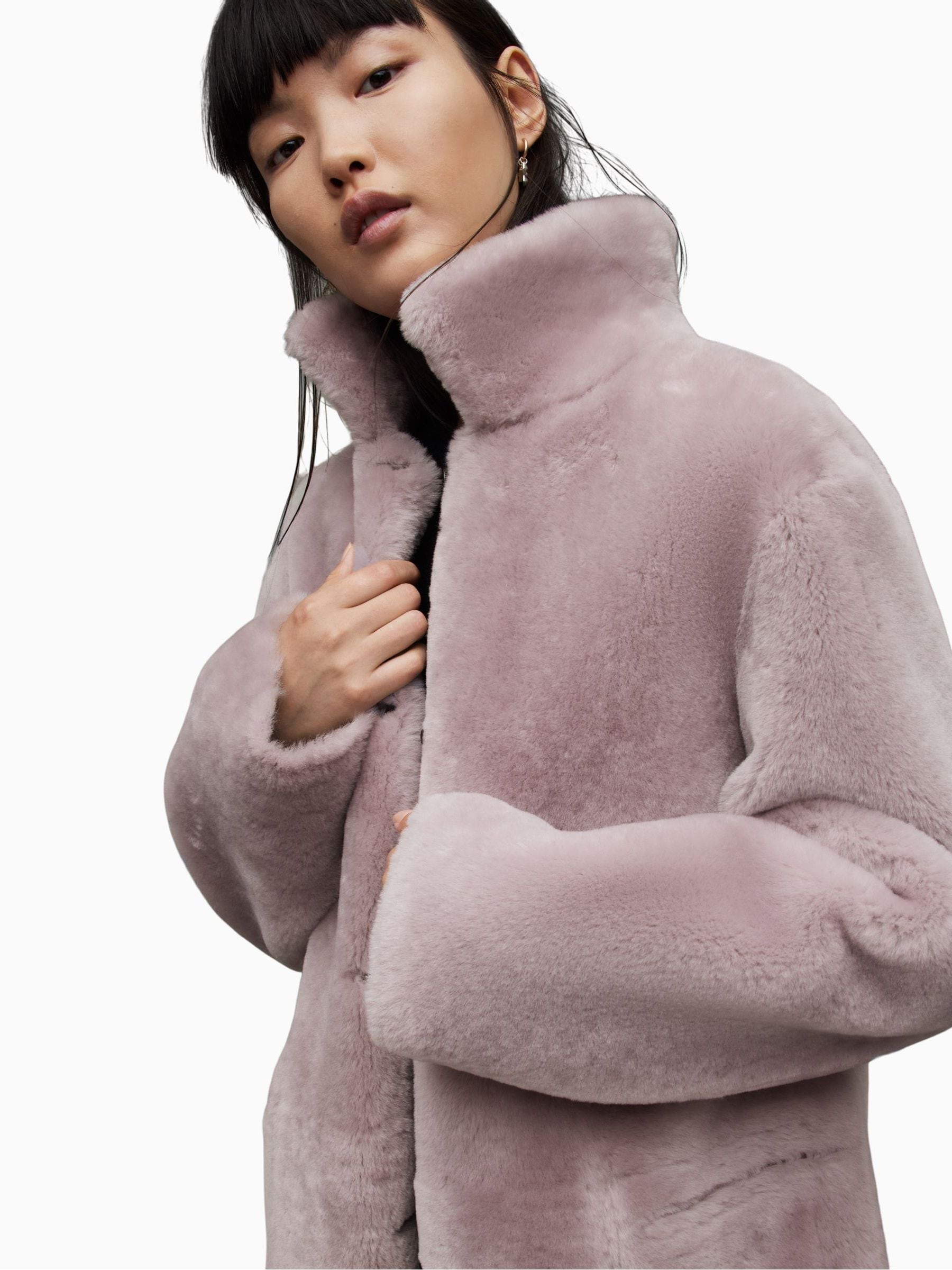 Buy AllSaints Pink 100 Cotton Serra Shearling Coat from Next Luxembourg