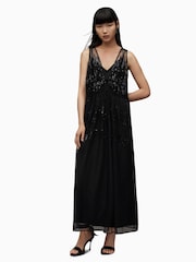 AllSaints Black Robyn Dress - Image 1 of 6