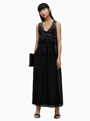 AllSaints Black Robyn Dress - Image 3 of 6