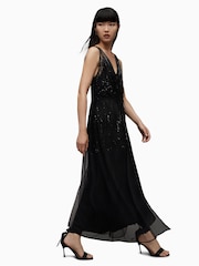 AllSaints Black Robyn Dress - Image 4 of 6