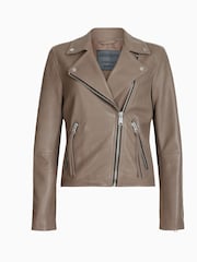 AllSaints Grey Dalby Biker Jacket - Image 5 of 5