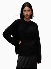 AllSaints Black Rebel Crew Neck Jumper - Image 1 of 7