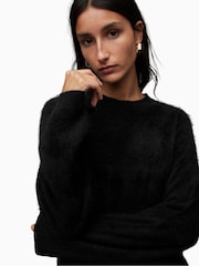 AllSaints Black Rebel Crew Neck Jumper - Image 6 of 7