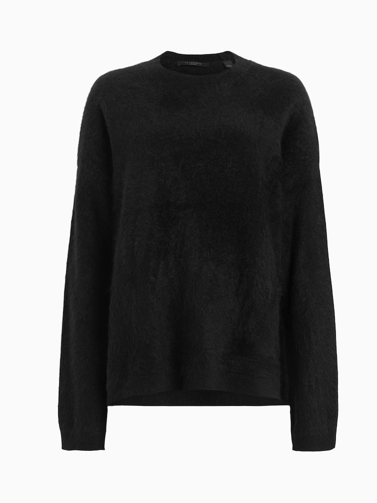 AllSaints Black Rebel Crew Neck Jumper - Image 7 of 7