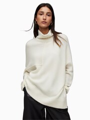 AllSaints White Lock Roll Neck Jumper - Image 1 of 8