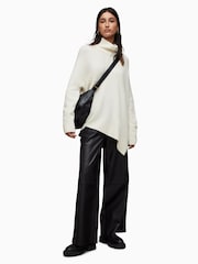 AllSaints White Lock Roll Neck Jumper - Image 4 of 8