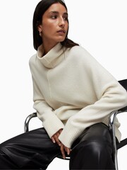 AllSaints White Lock Roll Neck Jumper - Image 5 of 8