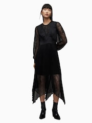AllSaints Black Lace Norah Dress - Image 3 of 9