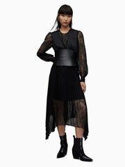 AllSaints Black Lace Norah Dress - Image 4 of 9
