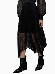AllSaints Black Lace Norah Dress - Image 8 of 9
