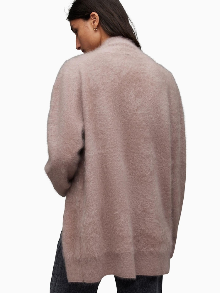 AllSaints Pink Tessa Cashmere Cardigan - Image 2 of 7