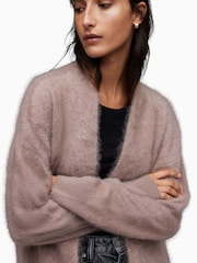 AllSaints Pink Tessa Cashmere Cardigan - Image 6 of 7