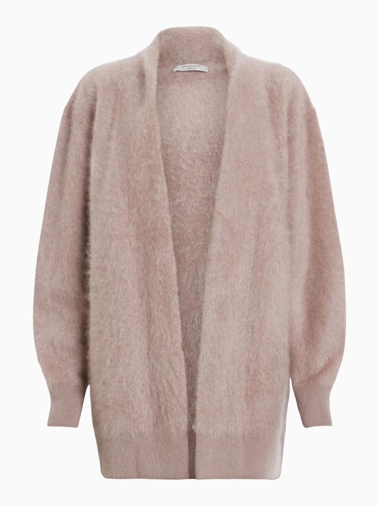 AllSaints Pink Tessa Cashmere Cardigan - Image 7 of 7