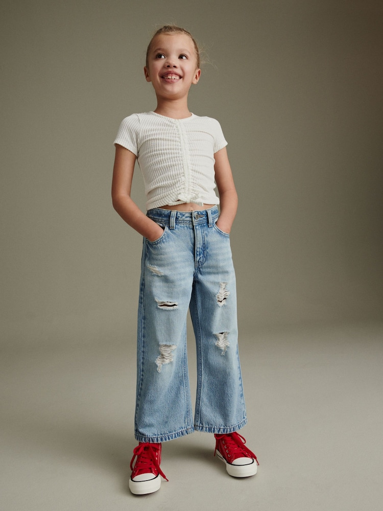 Blue Denim Wide Leg Jeans (3-16yrs) - Image 1 of 7
